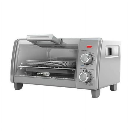 BLACK DECKER Crisp ‘N Bake Air Fry 4-Slice Toaster Oven, Silver & Black, TO1787SS