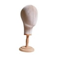 thumbnail image 2 of Cabeza de maniquí, soporte de exhibición de postizos, mesa portátil, base de madera multiusos para salón, barbería, formación de peluqueros, hogar. beige, 2 of 9