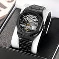 thumbnail image 2 of Forsining Reloj de Pulsera para Hombre de Acero Inoxidable, Negro, 2 of 5