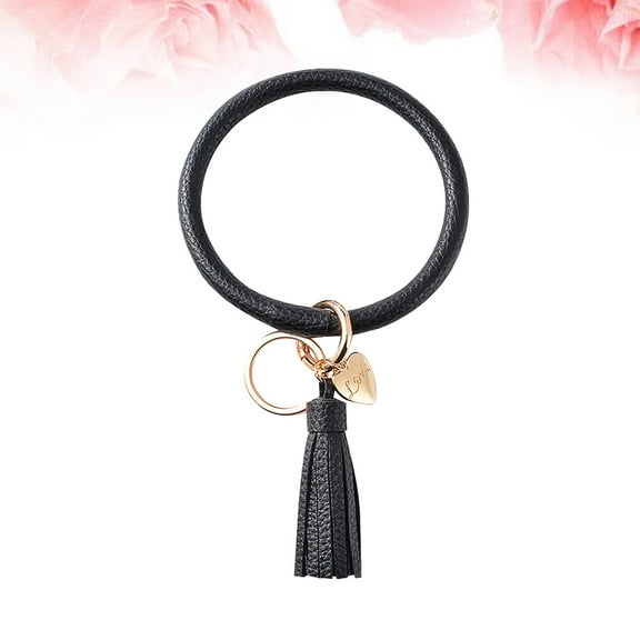 LABSERRON 1Set Key Chain Women Tassel Decoration Black for Bag and Cell Phone