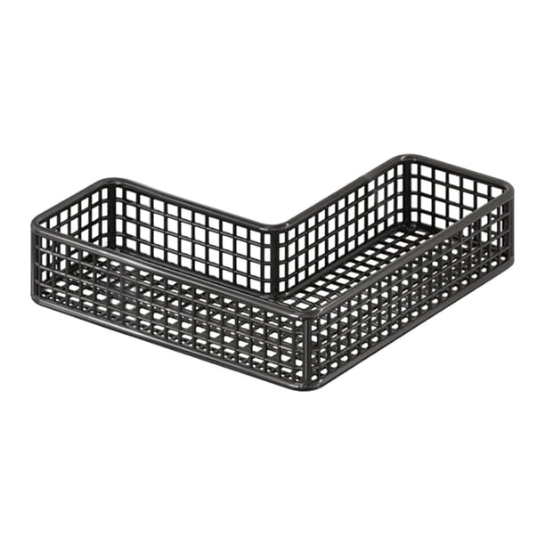 Estante organizador de cesta de ducha de metal, estante de ducha, estante de esquina montado en la pared para baño Negro 25x10x5cm
