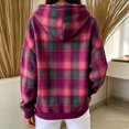 thumbnail image 3 of MexChoioe Womens Hooded Sweatshirt Fall Plaid Drawstring Long Sleeve Hoodies Daily Comfortable Relaxed Pullover for Women, 3 of 4