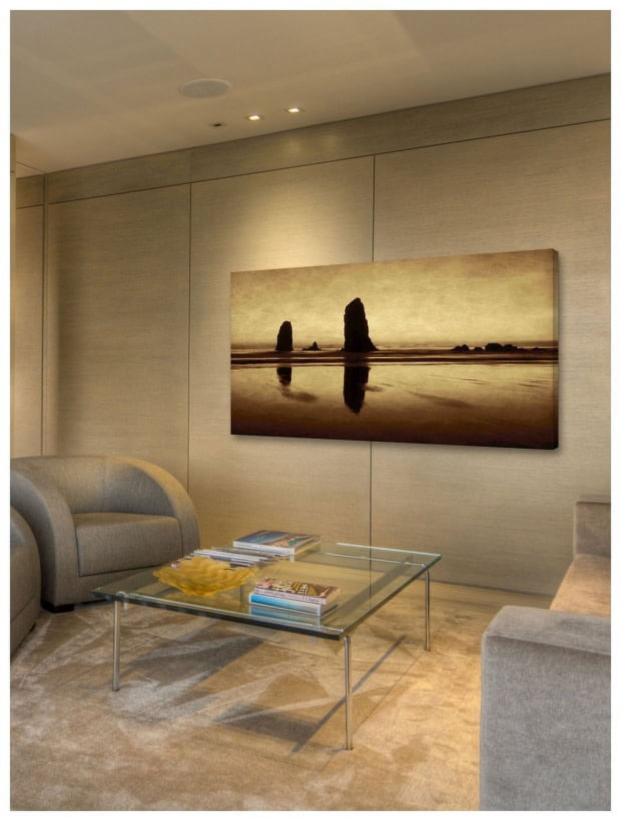 Marmont Hill Inc Marmont Hill - Pastel Evening on the Coast Painting Print on Canvas - Multi-color