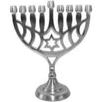 HomeEssentials Star of David Menorah -Pewter - 8.5"H-Magen David