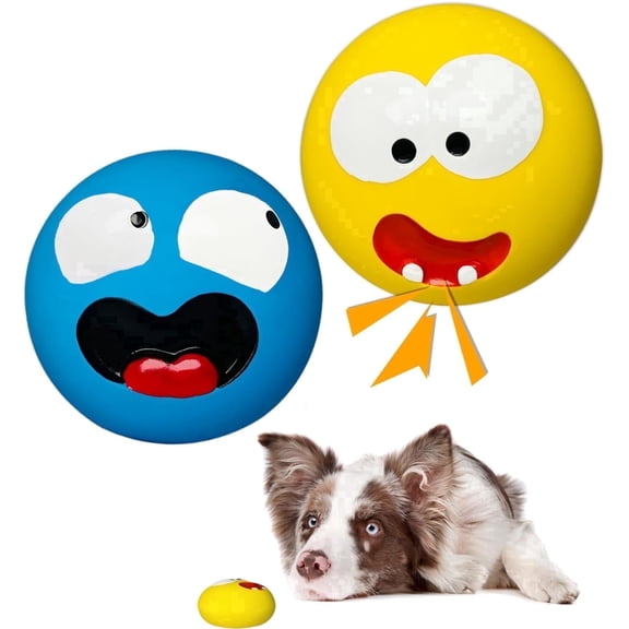 HOLYSTEED Natural Latex Squeaky Dog Balls for Large Dog 2 Pcs Non‑Toxic Puppy Interactive Fetch Chew Toys