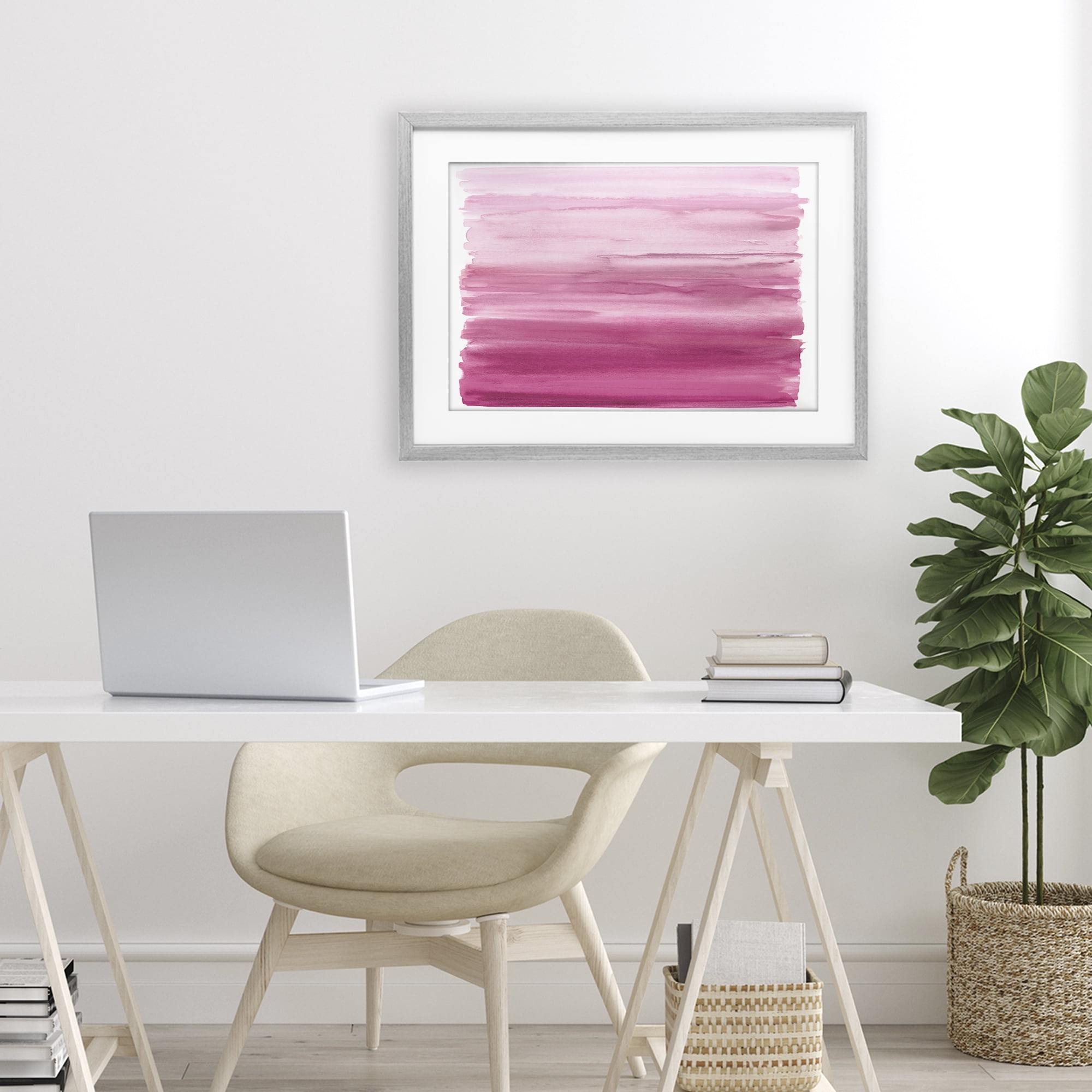 Stupell Industries Ombre Pink Blush Gray Framed Print Under Glass, design by Allie Corbin