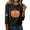 Black, variant on Womens Fall 3/4 Sleeve Shirt, Glitter Pumpkin Graphic Maple Leaf Sleeve Crewneck Top Casual Halloween Thanksgiving Blouse Tee