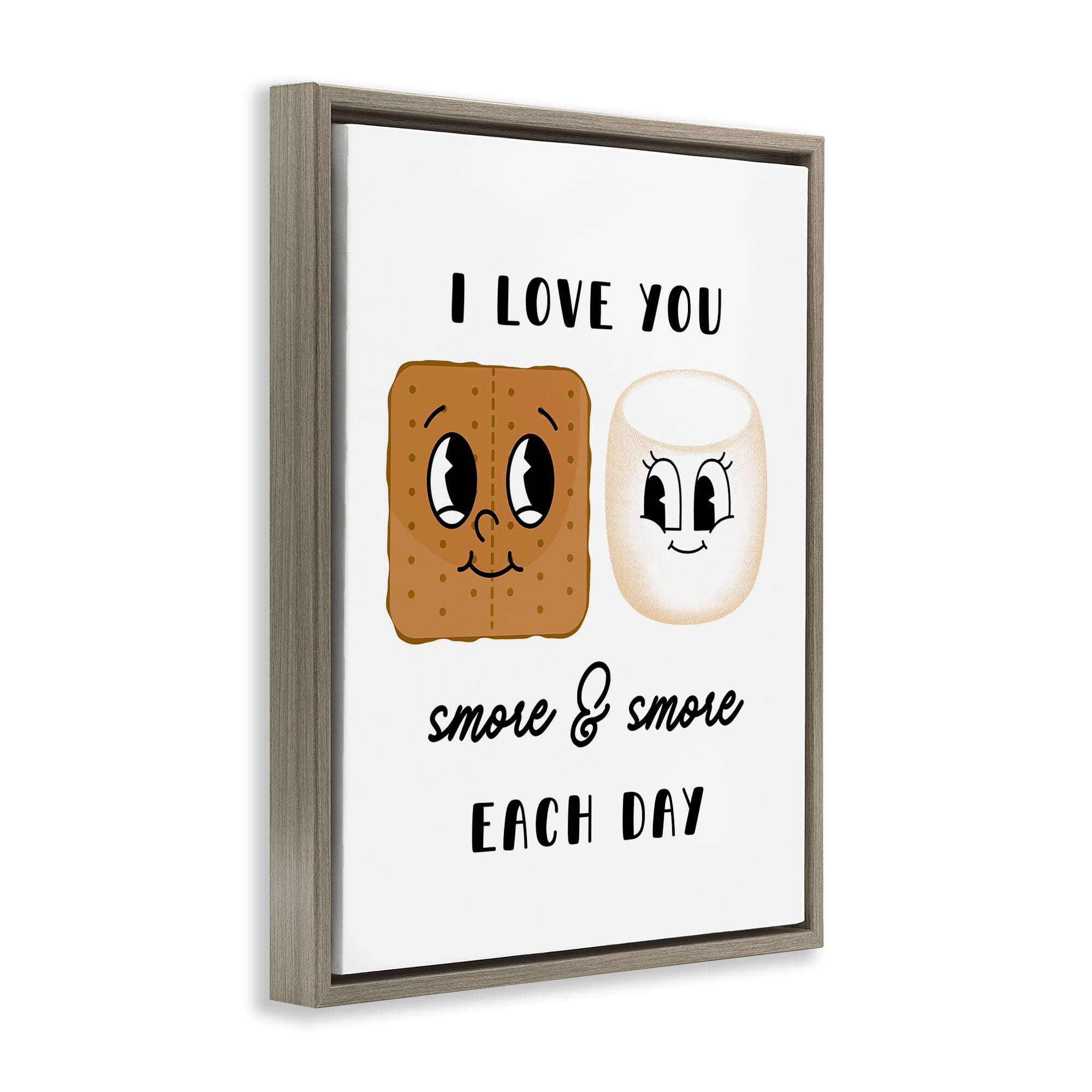 Stupell Industries Love You Smore Each Day Food & Beverage Painting Brown Floater Framed Art Print Wall Art, 25 x 31