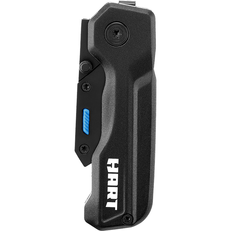 HART Compact Folding Utility Knife with Removable Belt Clip 