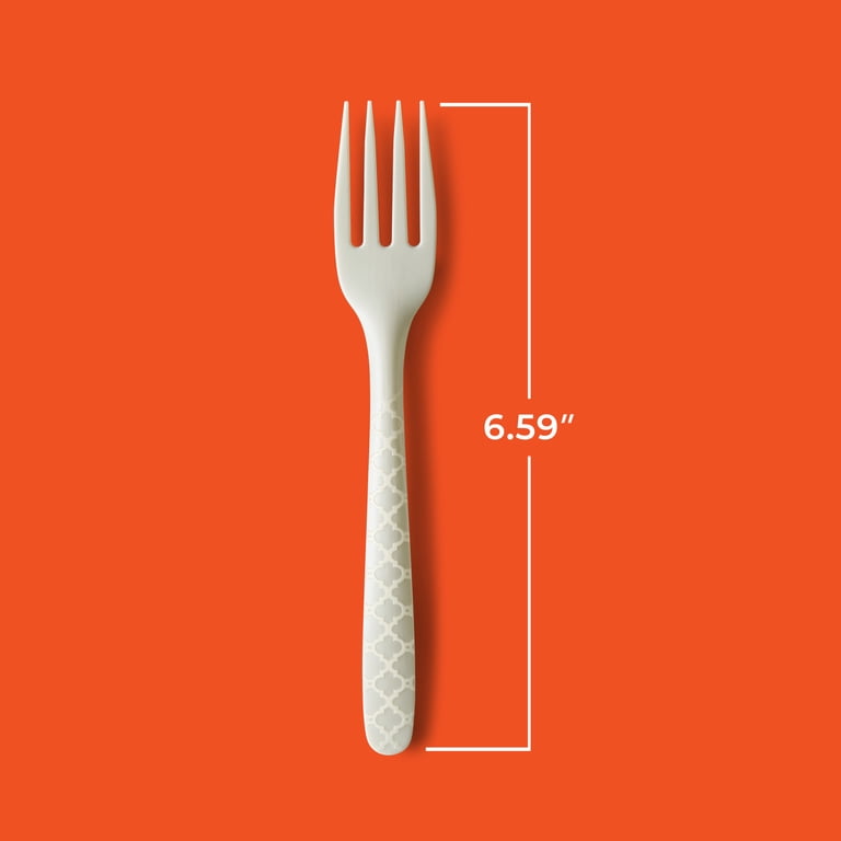2 pack) Hefty ECOSAVE Compostable Forks, Disposable Fork Set, 24