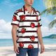 thumbnail image 3 of Fotbe Ladybugs on Black and White Striped1 Camisa Hawaiana para Hombre Unisex – Camisa Casual de Verano con Botones de Manga Corta de Algodón y Lino,3X-Large, 3 of 7