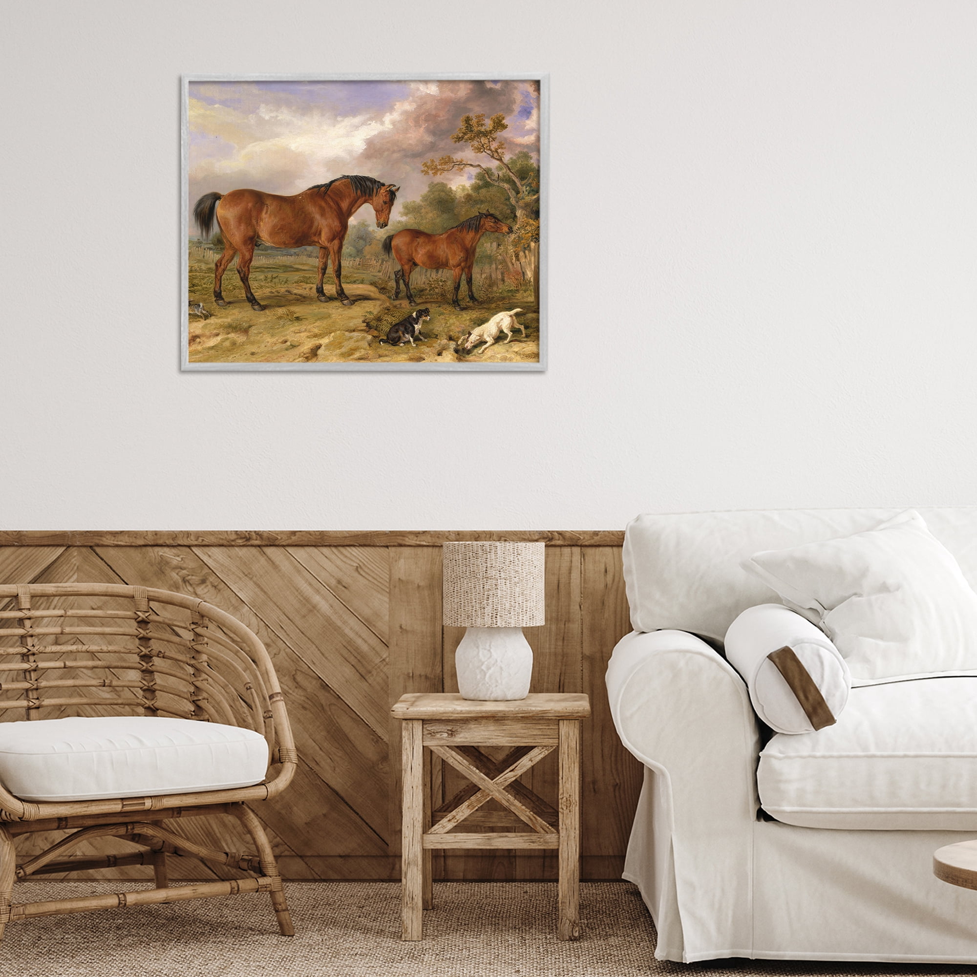 Stupell Industries Classic Portrait of Horses Gray Framed Giclee Art, design by Tina LeCour