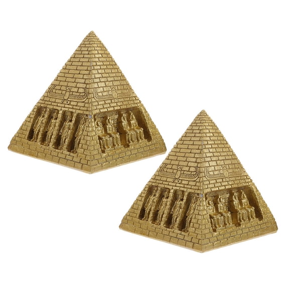 MERRYHAPY 3-Piece Ancient Egypt Pyramid Resin Statue Set for Home Decoration, Unique Desktop Ornaments with Versatile Style