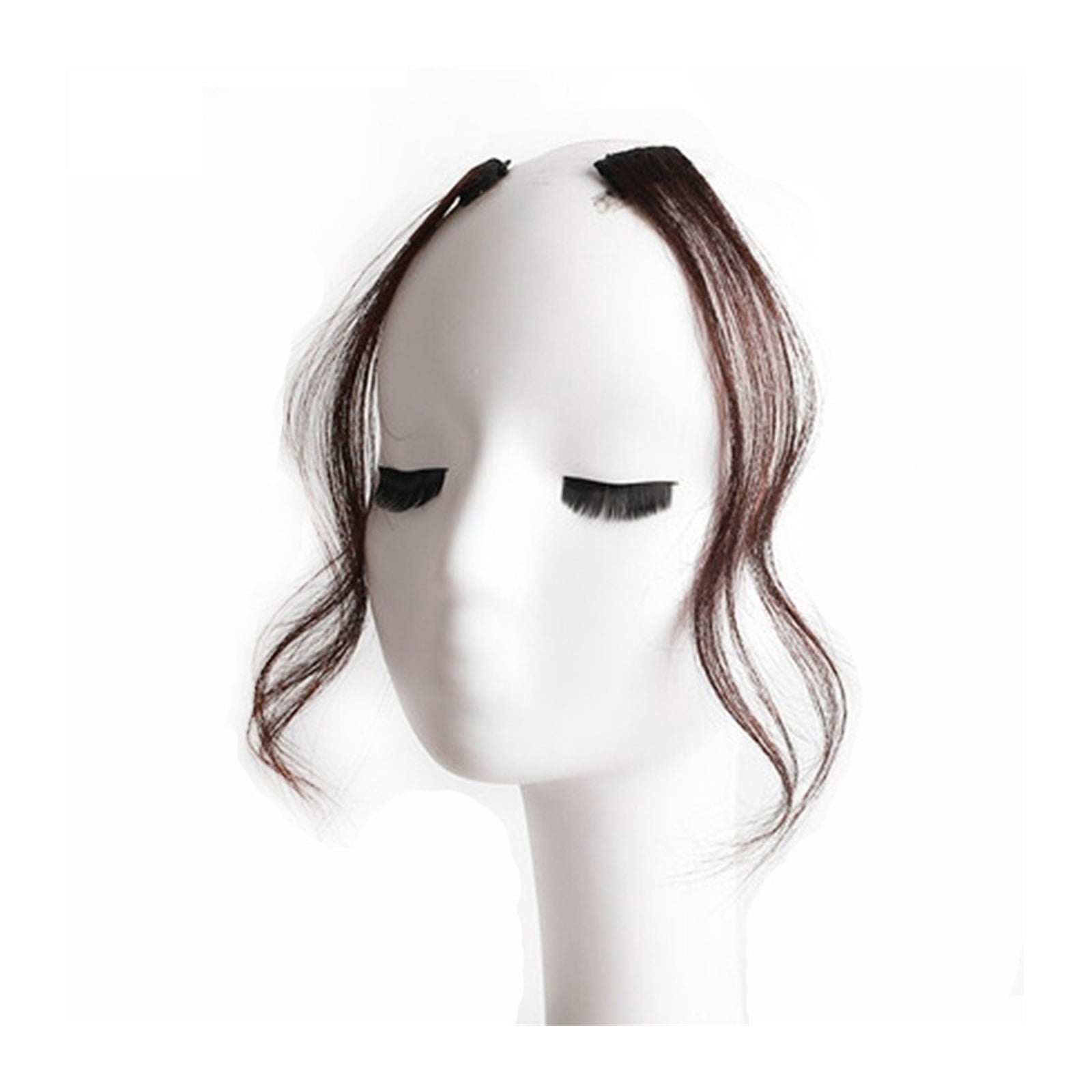 Natural curly side air bangs clip 30-35 cm women's fake bangs hair extension accessories 2-pack