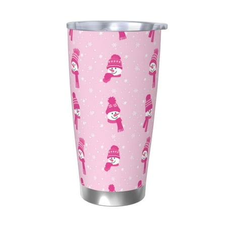 

Goofa Pink Scarf Snowman for 20 oz Skinny Tumbler Stainless Steel Coffee Mug Slim Vacuum Insulated Travel Cup Car Cup-Without Straw