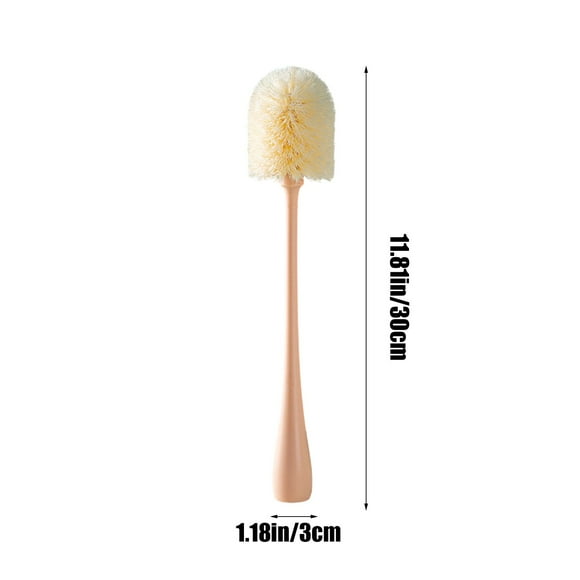Portable soft rubber cup brush for household cleaning detachable long handle bottle washer for kitchen, baby bottles, water cups, kettles 10.24 inch plastic brush, 1 piece