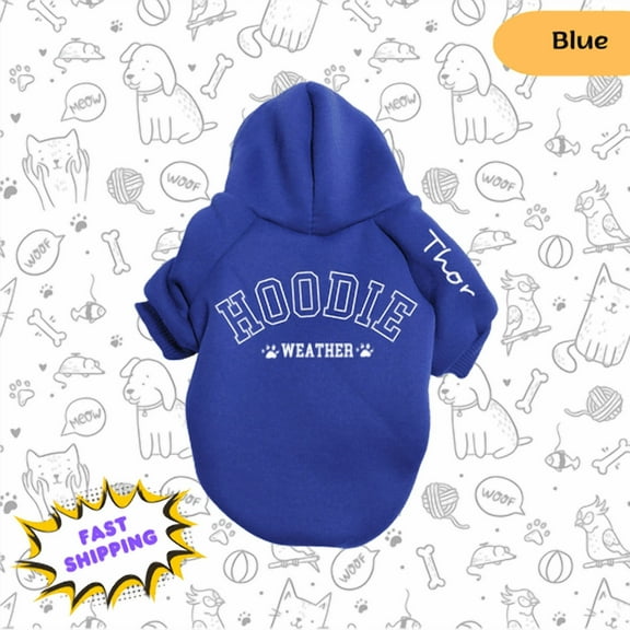 Personalized Dog Hoodie w/ Name Sweater for Dog Small Pets Dogs Fall Clothes