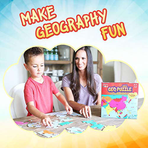 GeoPuzzle Asia Educational Geography Jigsaw Puzzle 50pcs by Geotoys for sale online 