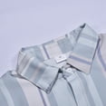 thumbnail image 3 of LEEy-world Mens T Shirt Men's Casual Long Short Sleeve Button Shirts Striped Dress Shirt Collar Shirts Men (Light Blue, 2XL), 3 of 5