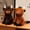 Brown#415, variant on RuiJiao Soft Cotton Cow Plush Doll Sitting Squatting Pose Forest Animals Home Office Desk Decor Gift for Children and Adults