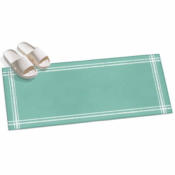 Area Rug 2x6ft Mint Green Turquoise Area Rugs for Kitchen Runner Rug Solid Teal Color Non Slip Floor Carpet Mat for Kitchen Entryway Bathroom Office Home Decor