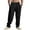 Black, variant on Men's American Leisure Loose Corduroy Double Line Sports Pants - Casual Straight Leg Trousers for Everyday Wear and Light Sports ActivitiesNavyS
