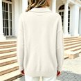 thumbnail image 4 of Women's Polo Shirts Spring Summer Sweater Tops Long Sleeve Soft Trendy Business Casual Outfits Sweater, 4 of 5