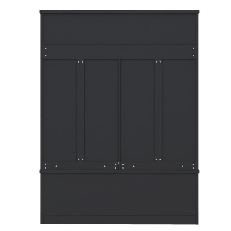 Modern Hall Tree with 6 Hooks, Entryway Coat Rack with Top Storage Space, Multi-Functional Mudroom Organizer Entryway Bench with Shoe Cubbies and Shelves for Hallway, Living Room