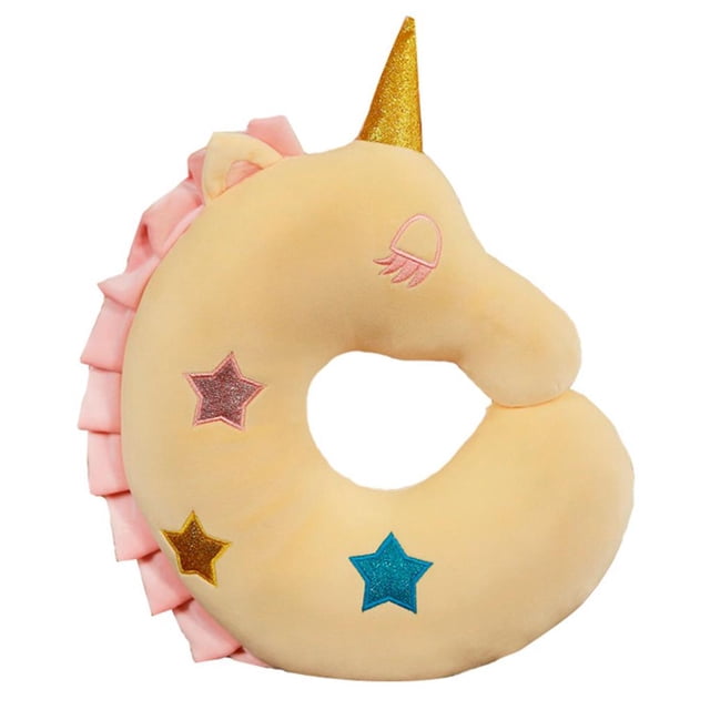 Soidarity Unicornio de dibujos animados, almohada para reposacabezas de viaje, Animal en forma de U, cojín de jirafa para el cuello, juguete de peluche Escalada No. 4 Soidarity OD015814-04