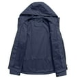 thumbnail image 6 of RYRJJ Rain Jackets for Women Trench Coat Hiking Windbreaker Jacket with Hood Loose Fit Waterproof Lightweight Rain Coats(Navy,3XL), 6 of 9