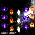 thumbnail image 1 of jinkeqcool Luces De Halloween Al Aire Libre Calabaza Murciélago Araña La Cadena A Prueba De Agua Decoraciones Para El Patio JKL, 1 of 4