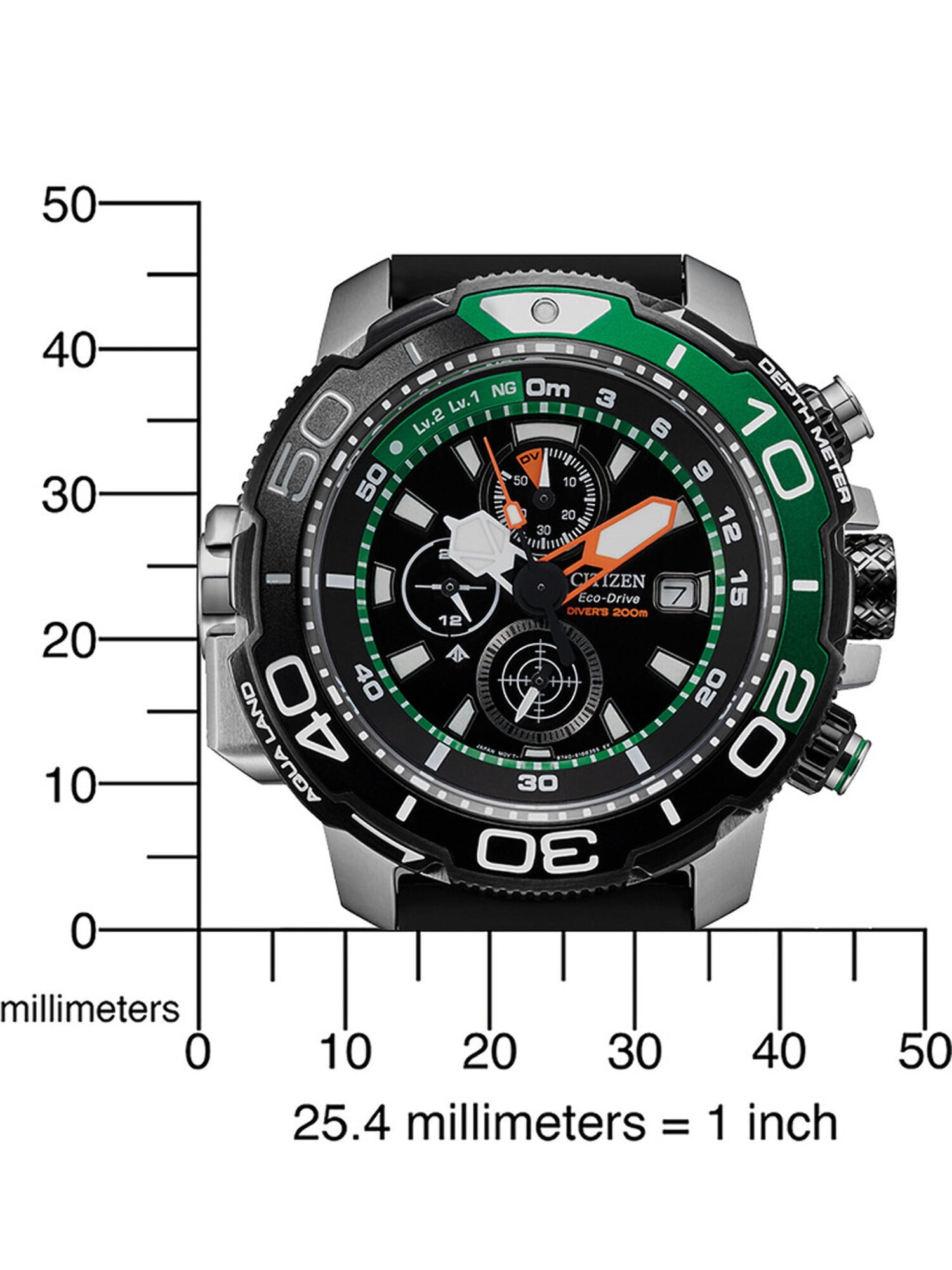 Citizen Promaster Aqualand Chronograph Black Dial Sprite Bezel