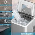 thumbnail image 2 of Posdutti Ice Maker Machine for Countertop, Bullet-Shaped Ice Cubes Ready in 8 Mins, 26Lbs/24H Portable Electric Ice Maker w/Basket & Scoop, Self-Cleaning Function, Perfect for Home, 2 of 7