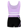 thumbnail image 2 of Lejafay Kids Girls Athletic Tracksuit 2 Piece Outfits Dance Tank Tops Sport Bra and Yoga Shorts Light Purple 12, 2 of 7