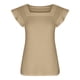 thumbnail image 4 of Tops de cuello cuadrado para mujer, camiseta de manga corta con volantes, blusas tipo túnica de verano holgadas OAVQHLG3B Store lin121212, 4 of 4
