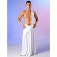 thumbnail image 3 of Haitryli Men Greek Ancient Costume Roman God Toga Robe Warrior Senator Caesar Halloween Cosplay White 3XL, 3 of 7