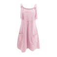 thumbnail image 4 of FcBaudy Camisole Sans Manches Robe Col en V, Robes d'Été pour Femmes, Robes de Mode pour Femmes Robe Unie Sans Manches à Bretelles avec Poches, 4 of 5