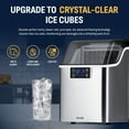 thumbnail image 5 of Newair Countertop Portable Clear Ice Cube Maker Machine, 45lbs/24H in Stainless Steel, 5 of 14
