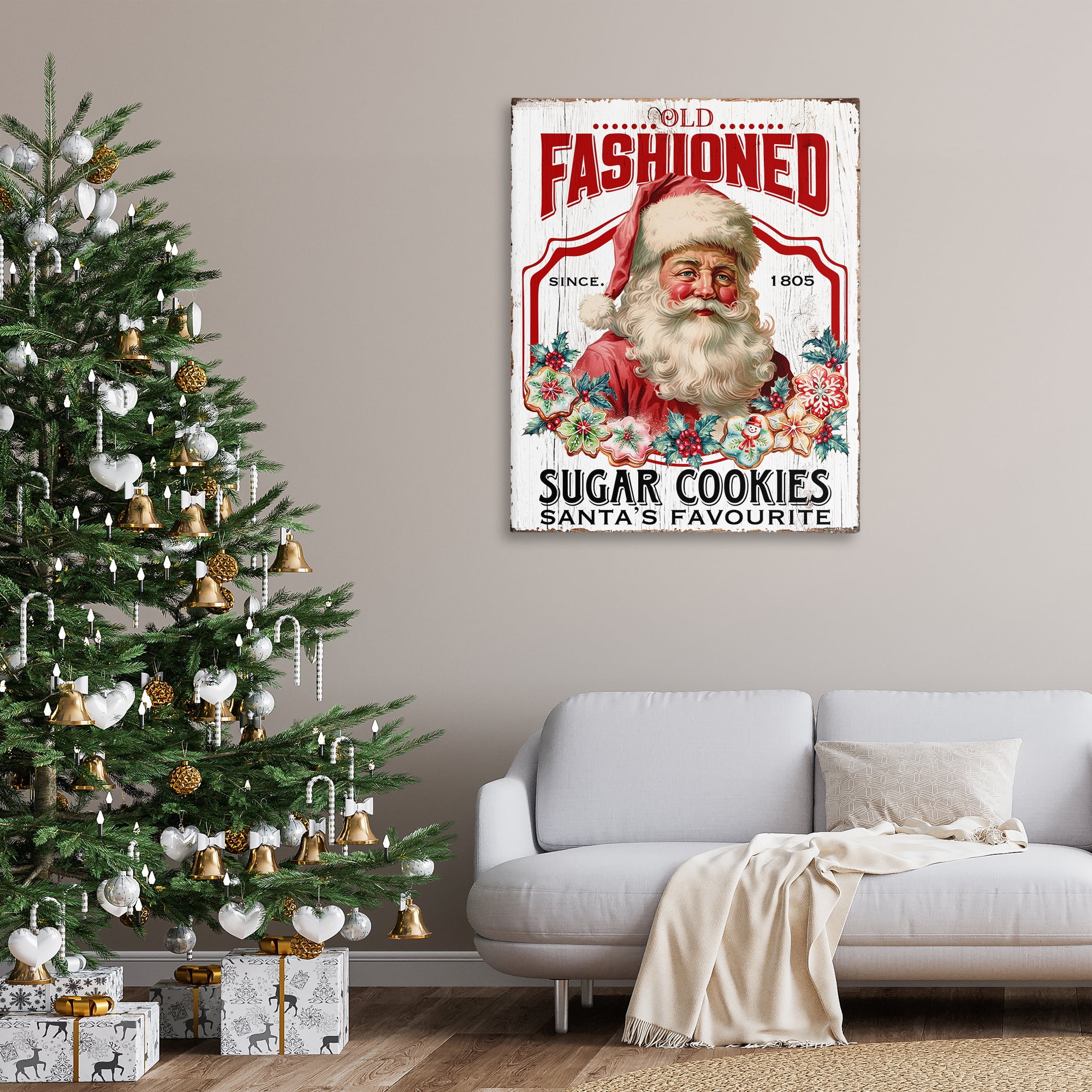 Stupell Industries Old Fashioned Cookies Holiday Painting Gallery Wrapped Canvas Art Prints Wall Art, 36 x 48