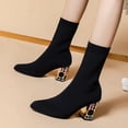 thumbnail image 2 of Botas de tela de tacón alto para mujer, botas de calcetín de otoño, Zapatos de tacón con cremallera a la moda Para Mujer, Zapatos de punta estrecha, Zapatos Para Mujer36 Gao Jinjia LED, 2 of 2