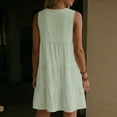 thumbnail image 3 of ClodeEU Women's Cowl Neck Sleeveless Tiered Mini Dress,Casual Loose Fit Sundress Green,Women's Plus L, 3 of 7