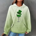 thumbnail image 2 of St. Patrick's Day Hoodies for Women Cozy Waffle Long Sleeve Fashion Gradient Color Graphic Print Oversize Sweatshirts(Mint Green,XL), 2 of 5