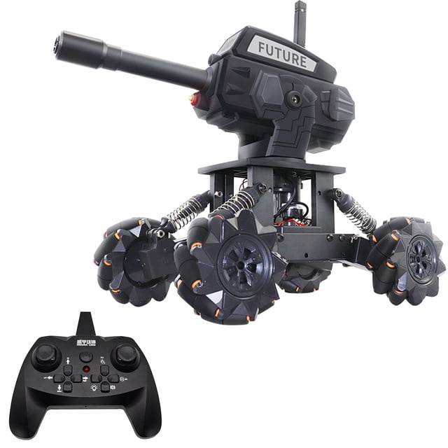 JJ01 DIY 2.4GHz 14CH RC 4WD Bomba de agua Tanque Coche Marco de aleación Mecha War Cannon Coche Bomb TOMSHOO Gris oscuro