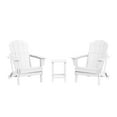 thumbnail image 5 of WestinTrends Malibu 3-Pieces Adirondack Chairs Set with Side Table, All Weather Outdoor Seating Plastic Patio Lawn Chair Folding for Outside Porch Deck Backyard, White, 5 of 15
