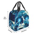 thumbnail image 3 of Fotbe Abstract Blue Skull Bolsa Térmica con Estampado y Forro de Aluminio Grueso Bolsa de Almuerzo con Bolsillo Frontal para Hombres y Mujeres, Ideal para Trabajo, Escuela, 3 of 8