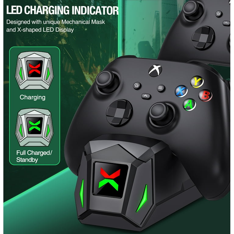 Estación de carga de controlador para Xbox Series X|S/Xbox  One/X/S/Elite/Core, estación de carga dual Xbox 1 para Xbox One Controller  Battery Pack con