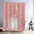 thumbnail image 2 of Pink Shower Curtain Sparkle Shimmer Bathroom Decor Shiny Bath Curtain, (No Glitter), Waterproof Cloth Fabric with Hooks-36"W x 72"L (Pack of 1), 2 of 7