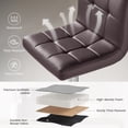 thumbnail image 6 of SAETSFEG Bar Stools Set of 2, Thickened Seat Cushion Adjustable Swivel Bar Stool with Backrest, Counter Height PU Leather Bar Chairs for Kitchen Island, Dining Room, Darkbrown, 6 of 7
