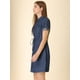 thumbnail image 4 of Vestido Camisero Informal De Mezclilla Con Cintura Con Cordón Y Cuello En Punta Para Mujer Azul medio M, 4 of 6