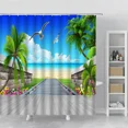 thumbnail image 6 of Ocean Moon Window Landscape Shower Curtains Sea Water Reflection Moonlight Waves Curtain for Bathroom Home Bathtub r Fabric, 6 of 7